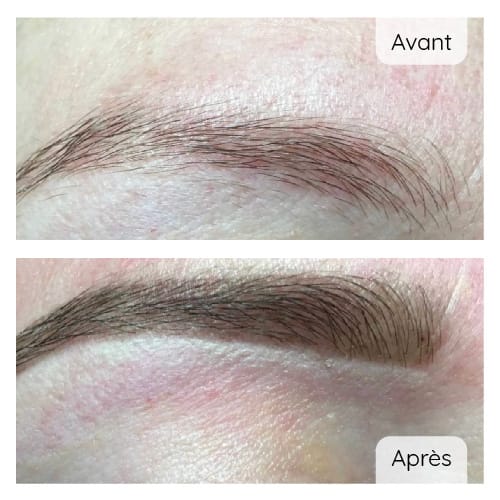 Sourcils teinture au henné (avant/après)